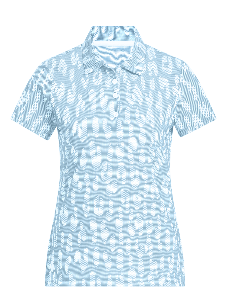 adidas Womens Ultimate365 Jacquard Climacool Polo Shirt - Crystal Sky