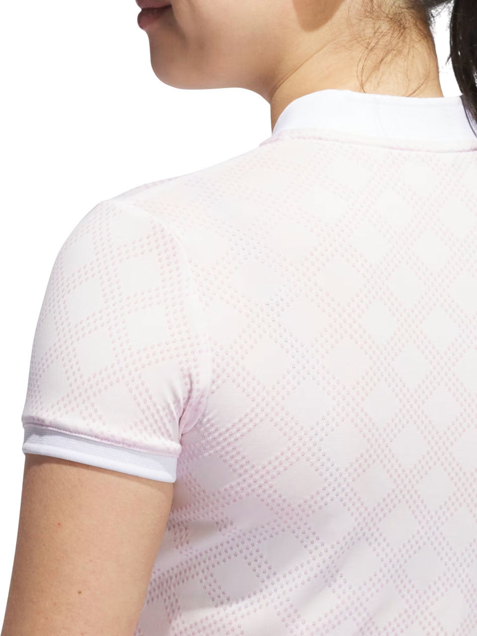 adidas Womens Ultimate365 Jacquard Short Sleeve Polo Shirt - Clear Pink