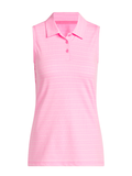adidas Womens Ultimate365 Jacquard Sleeveless Polo - Lucid Pink