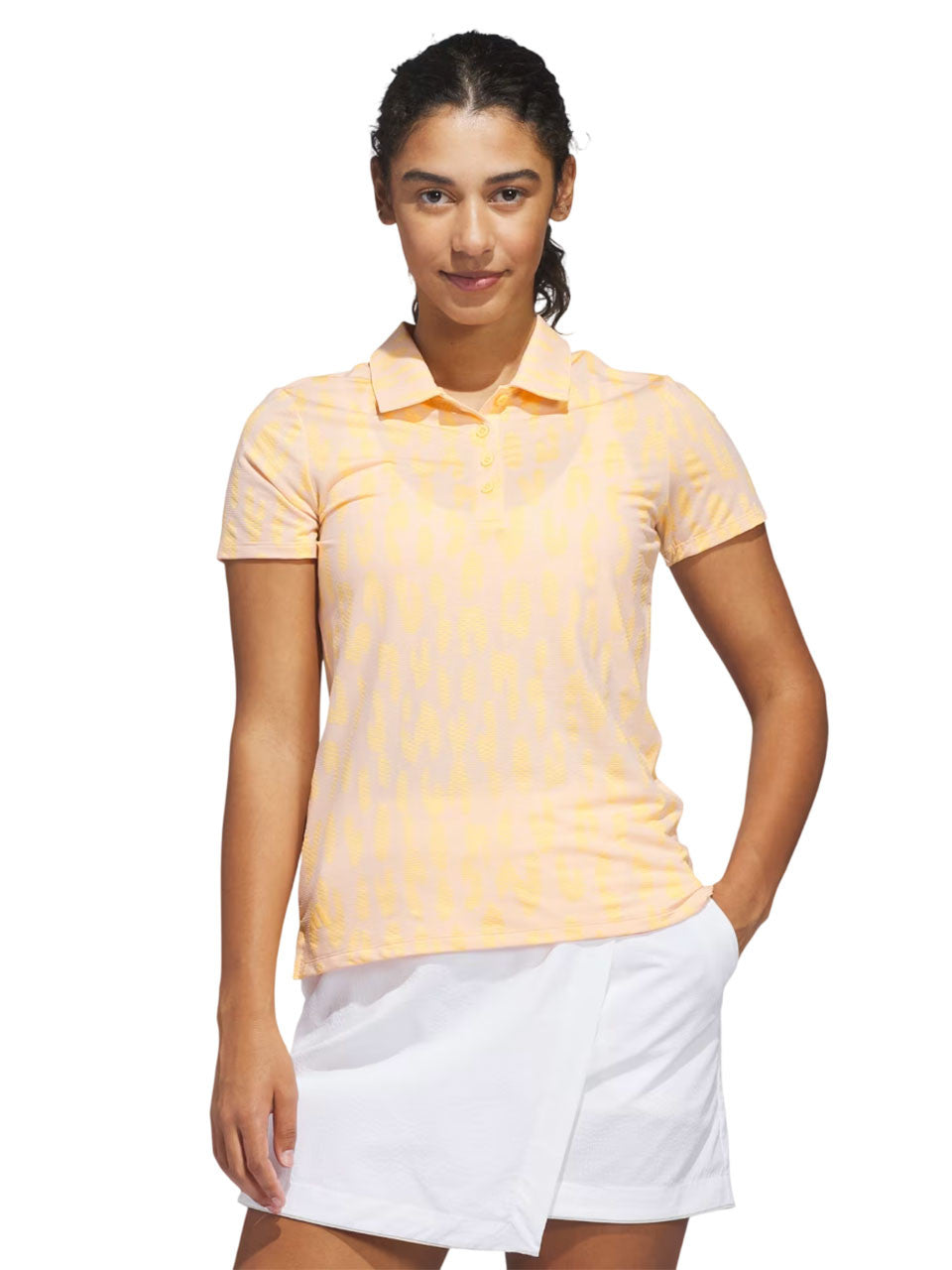adidas Womens Ultimate365 Jacquard Climacool Polo Shirt - Blush Pink