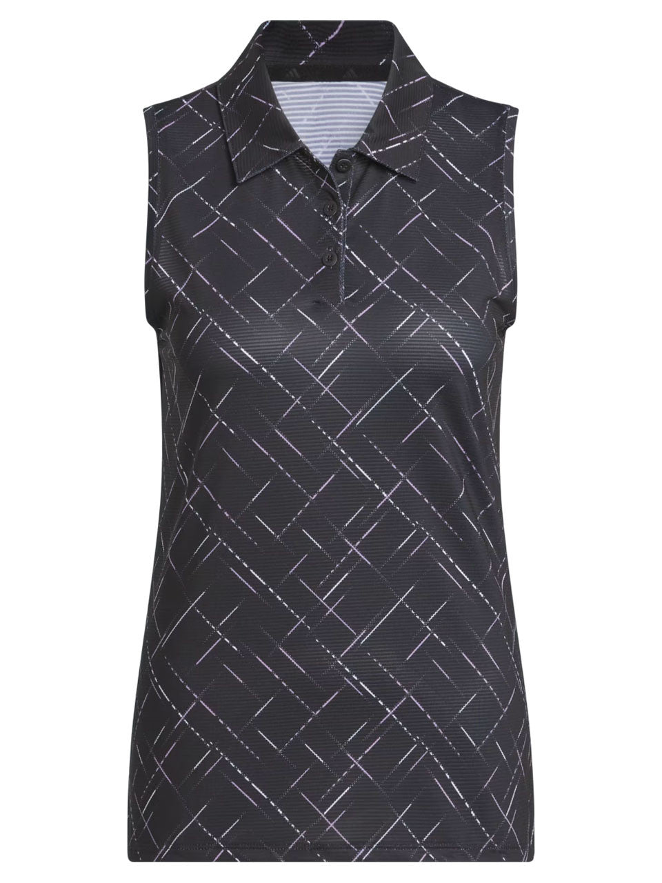 adidas Womens Ultimate365 Printed Sleeveless Polo - Black