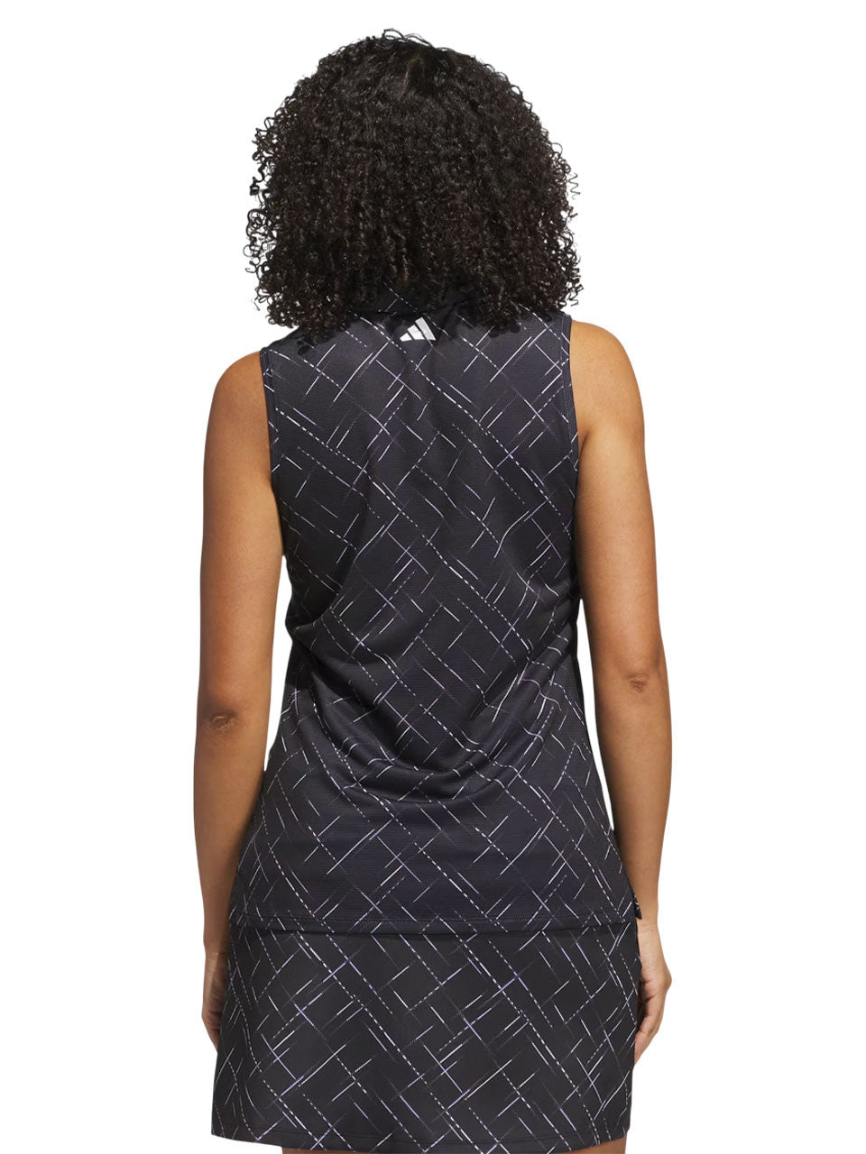 adidas Womens Ultimate365 Printed Sleeveless Polo - Black