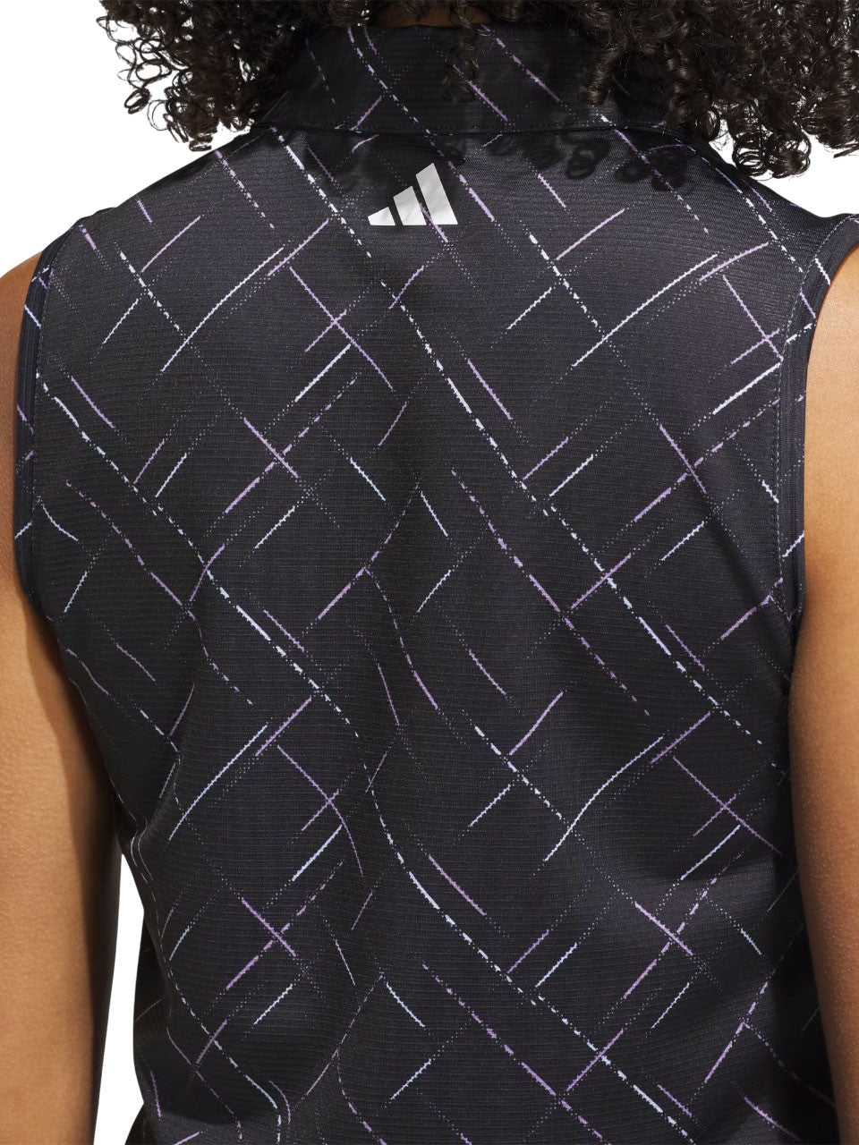 adidas Womens Ultimate365 Printed Sleeveless Polo - Black
