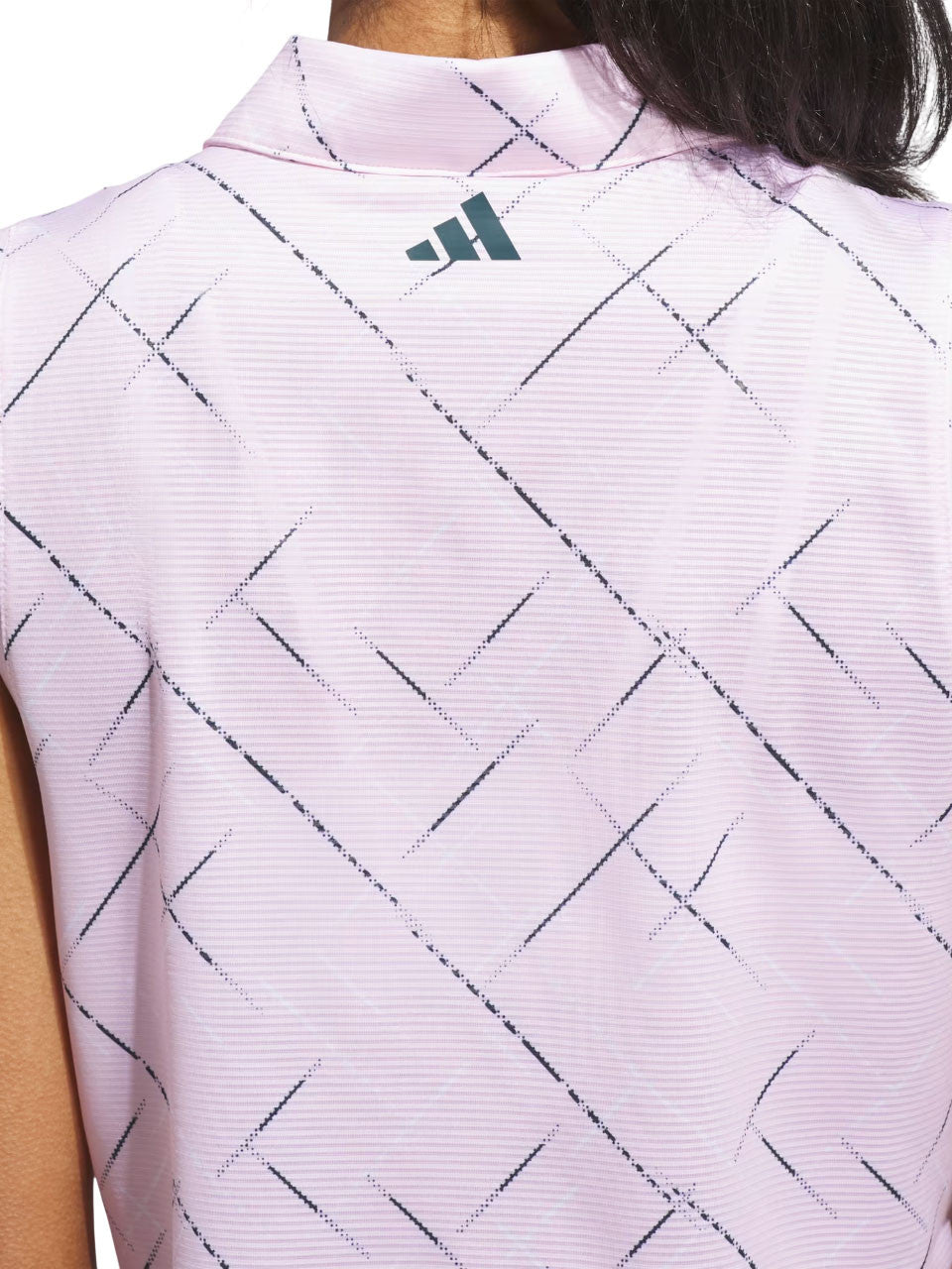 adidas Womens Ultimate365 Printed Sleeveless Polo Shirt - Clear Pink