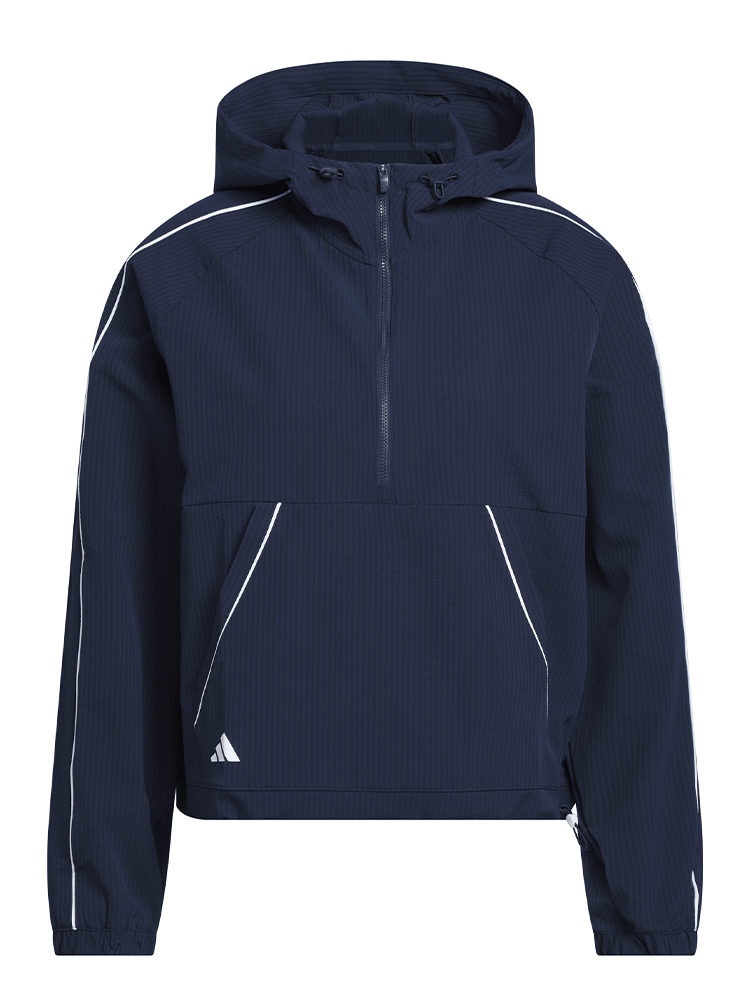 adidas Womens Ultimate365 Seersucker Quarter-Zip Jacket - Collegiate Navy