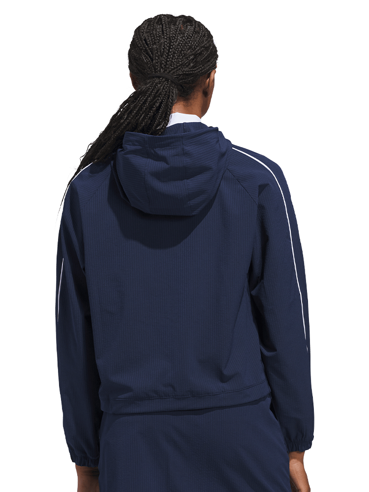 adidas Womens Ultimate365 Seersucker Quarter-Zip Jacket - Collegiate Navy