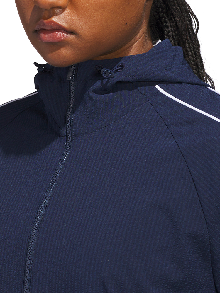 adidas Womens Ultimate365 Seersucker Quarter-Zip Jacket - Collegiate Navy