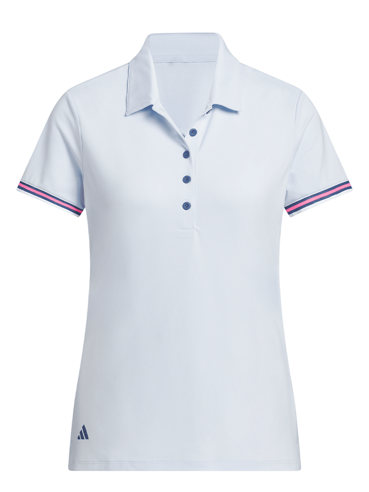 adidas Womens Ultimate365 Short Sleeve Polo Shirt - Crystal Sky
