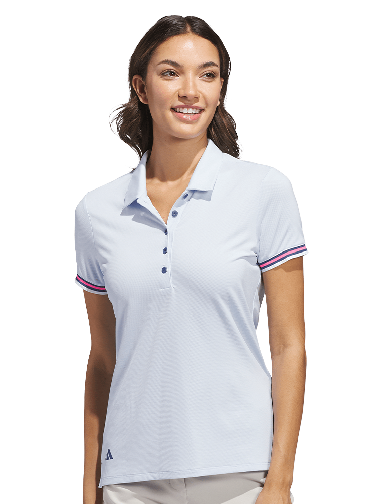 adidas Womens Ultimate365 Short Sleeve Polo Shirt - Crystal Sky