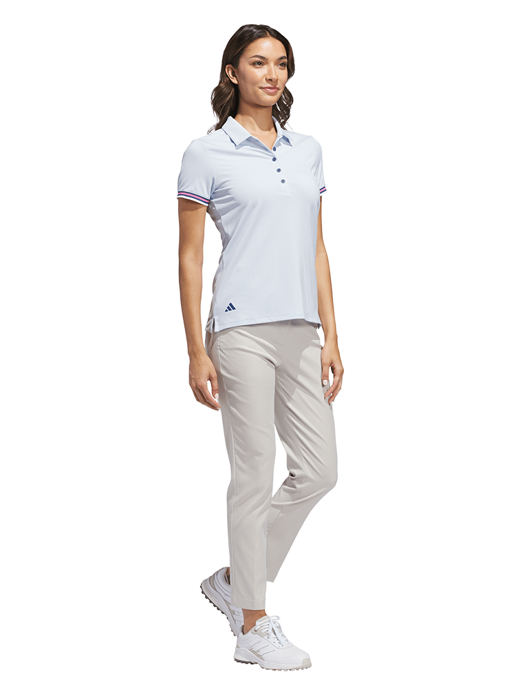 adidas Womens Ultimate365 Short Sleeve Polo Shirt - Crystal Sky