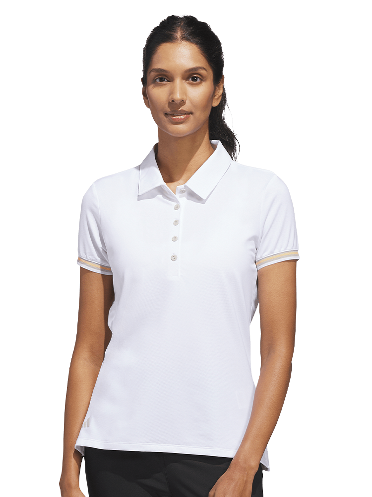 adidas Womens Ultimate365 Short Sleeve Polo Shirt - White/Wonder Alumina