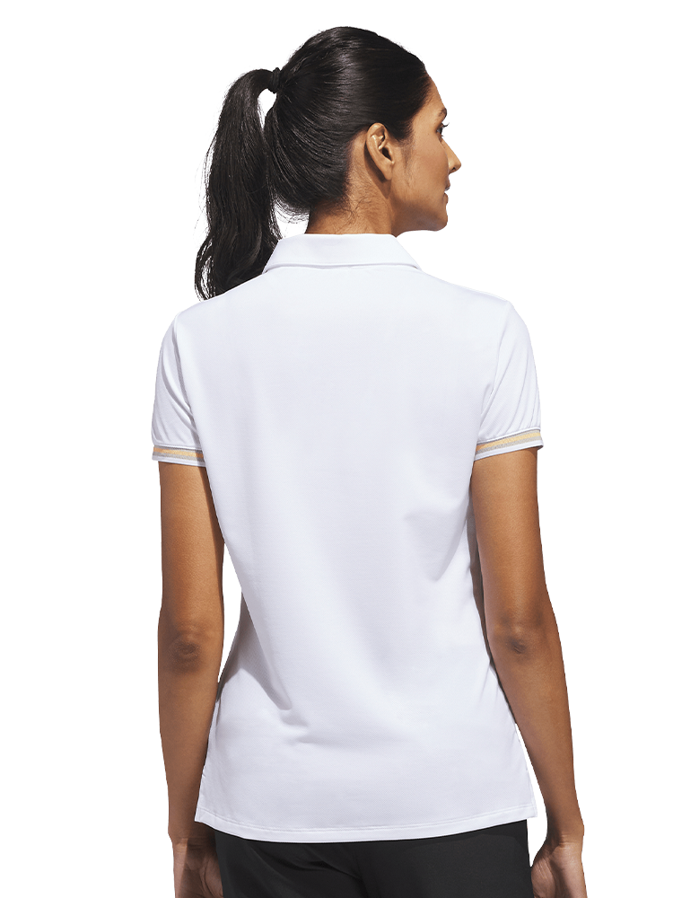 adidas Womens Ultimate365 Short Sleeve Polo Shirt - White/Wonder Alumina