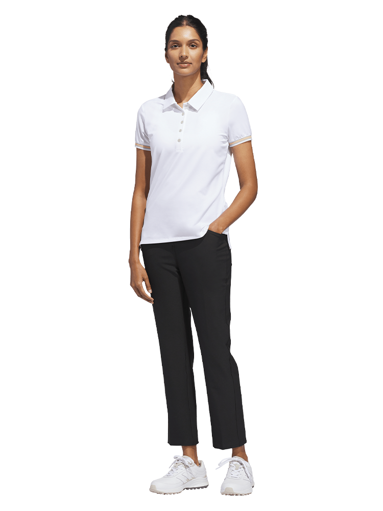 adidas Womens Ultimate365 Short Sleeve Polo Shirt - White/Wonder Alumina