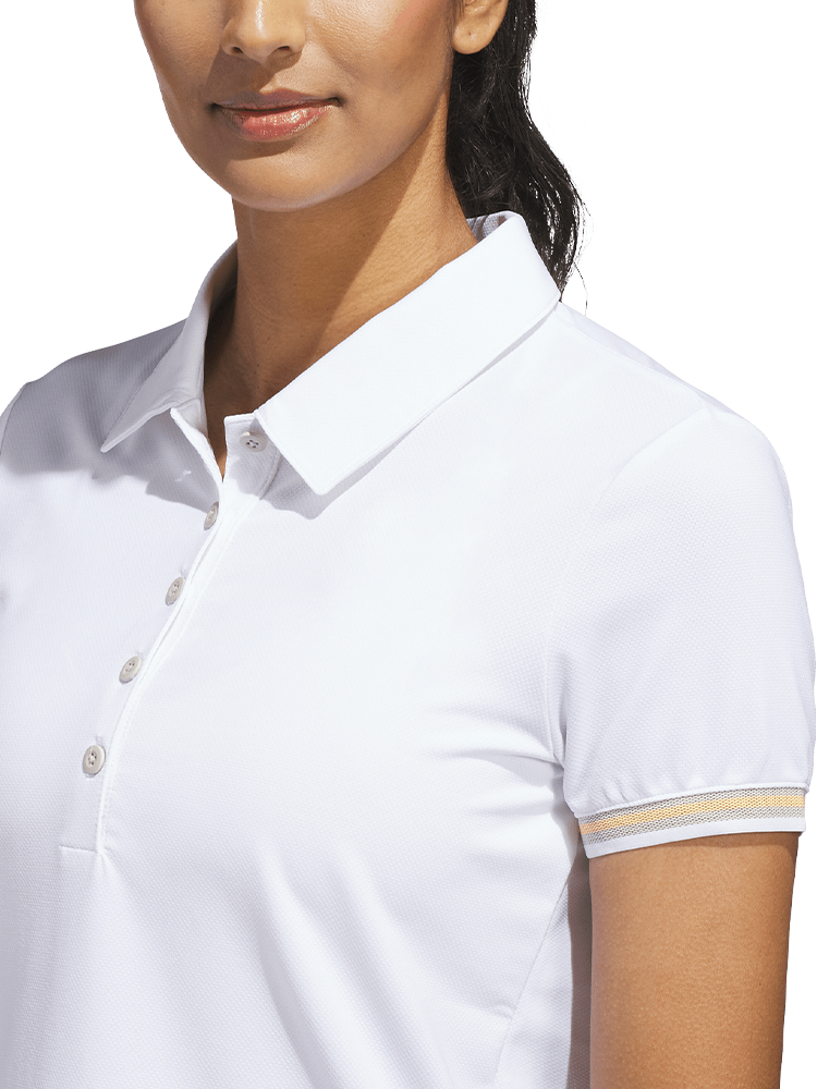 adidas Womens Ultimate365 Short Sleeve Polo Shirt - White/Wonder Alumina