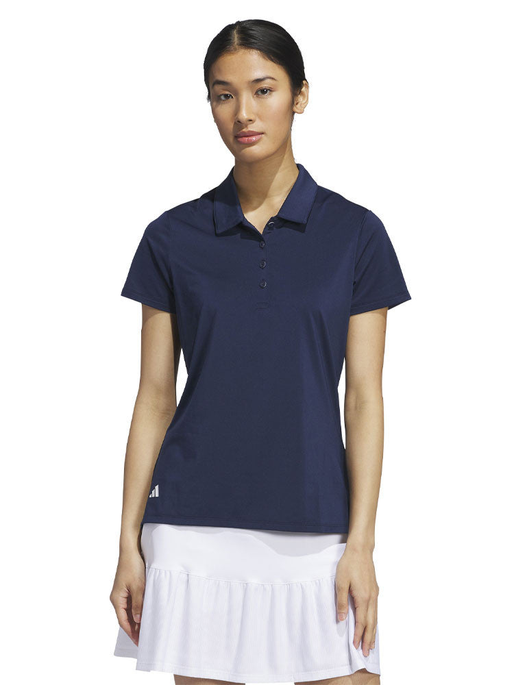 adidas Womens Ultimate365 Solid Short Sleeve Polo Shirt - Collegiate Navy
