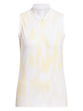 adidas Womens Ultimate365 Tour Printed Sleeveless Polo - Semi Ice Tangerine