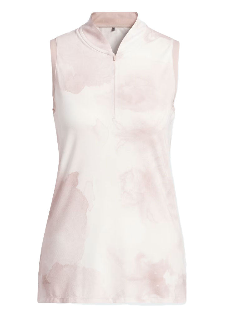 adidas Womens Ultimate365 Tour Sleeveless Polo Shirt - Wonder Taupe