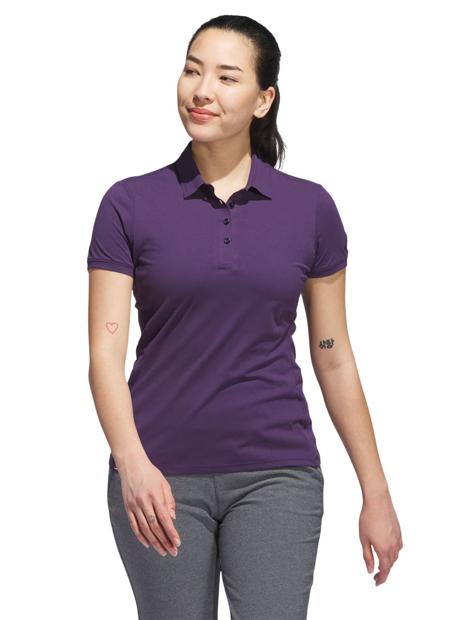 adidas Womens Ultimate365 Tour Twistknit Polo Shirt - Aurora Plum