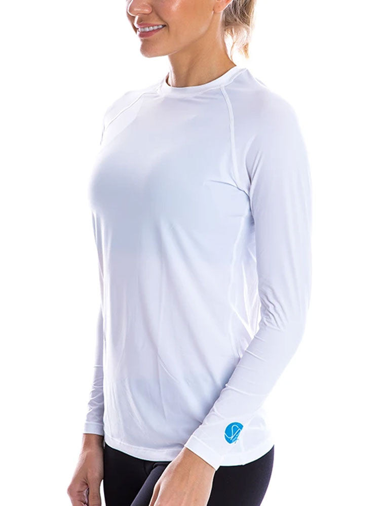 SParms Women's Body Round Neck Sun Protection - White