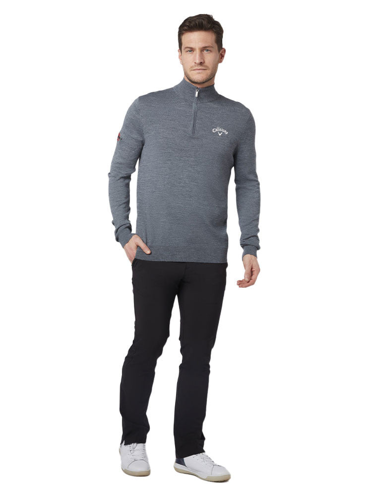 Callaway 1/4-Zip Blended Merino Sweater - Steel Heather
