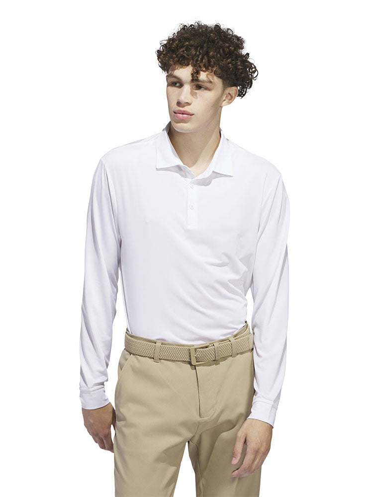 adidas Core Long Sleeve Polo Shirt - White