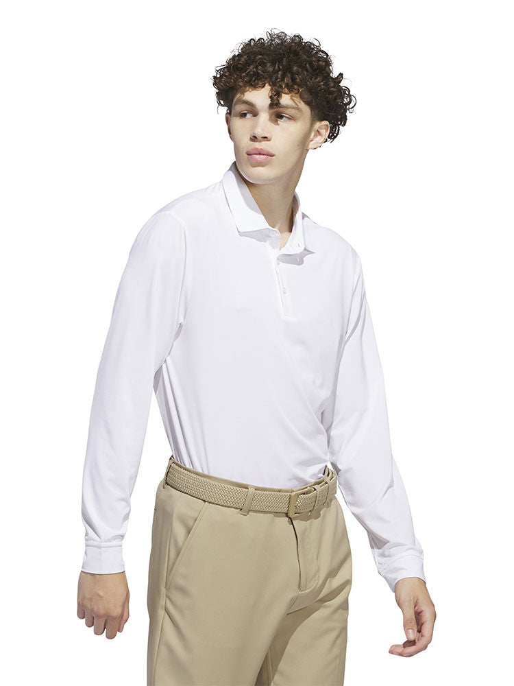 adidas Core Long Sleeve Polo Shirt - White