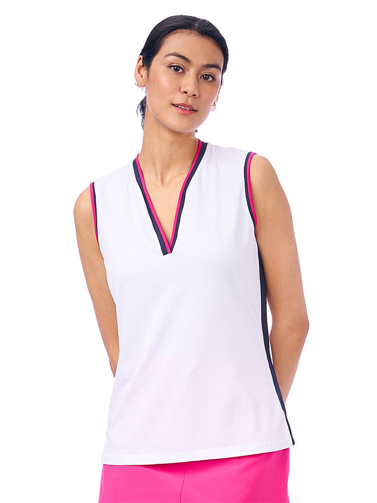 Nivo Womens Millie Sleeveless Mock - White