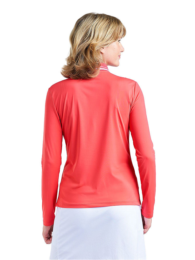 Nivo Women's Alana Long Sleeve Mock - Papaya