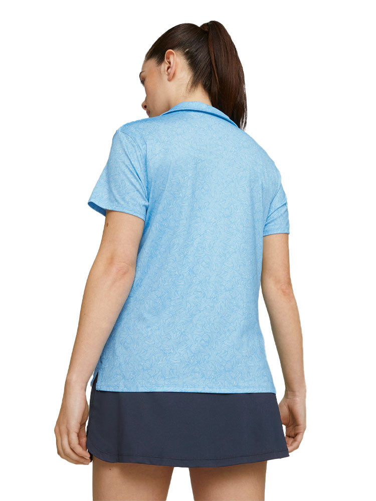 Puma Women's MATTR Tidal Wave Golf Polo - Regal Blue/White Glow