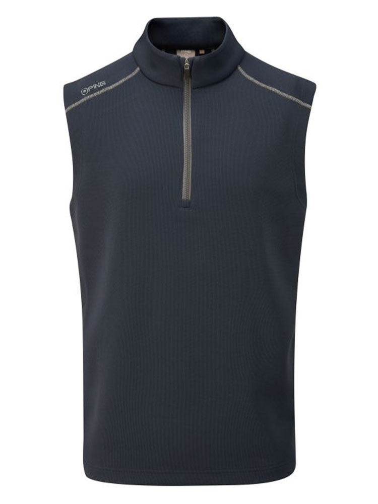 Ping Ramsey Half-Zip Ribbed Fleece Vest - Navy