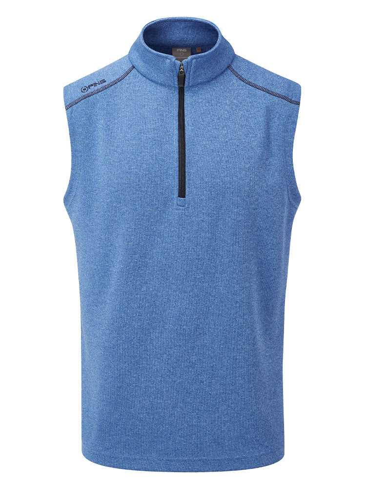 Ping Ramsey Half-Zip Ribbed Fleece Vest - Snorkel Blue Marl